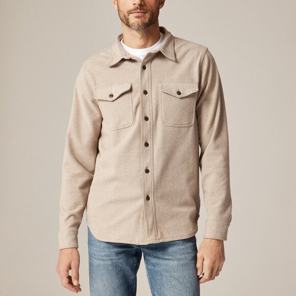 NWT J Crew Seaboard Soft-Knit Shirt Heather Mushroom L - Picture 1 of 4